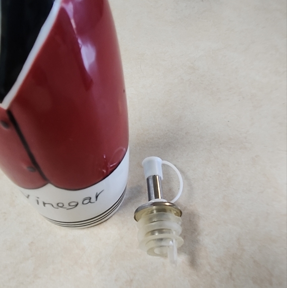 Vintage Chefs Oil & Vinegar Dispenser Bottles" Maison de Campagne Metal Holder - Picture 4 of 12